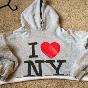 cropped new york hoodie